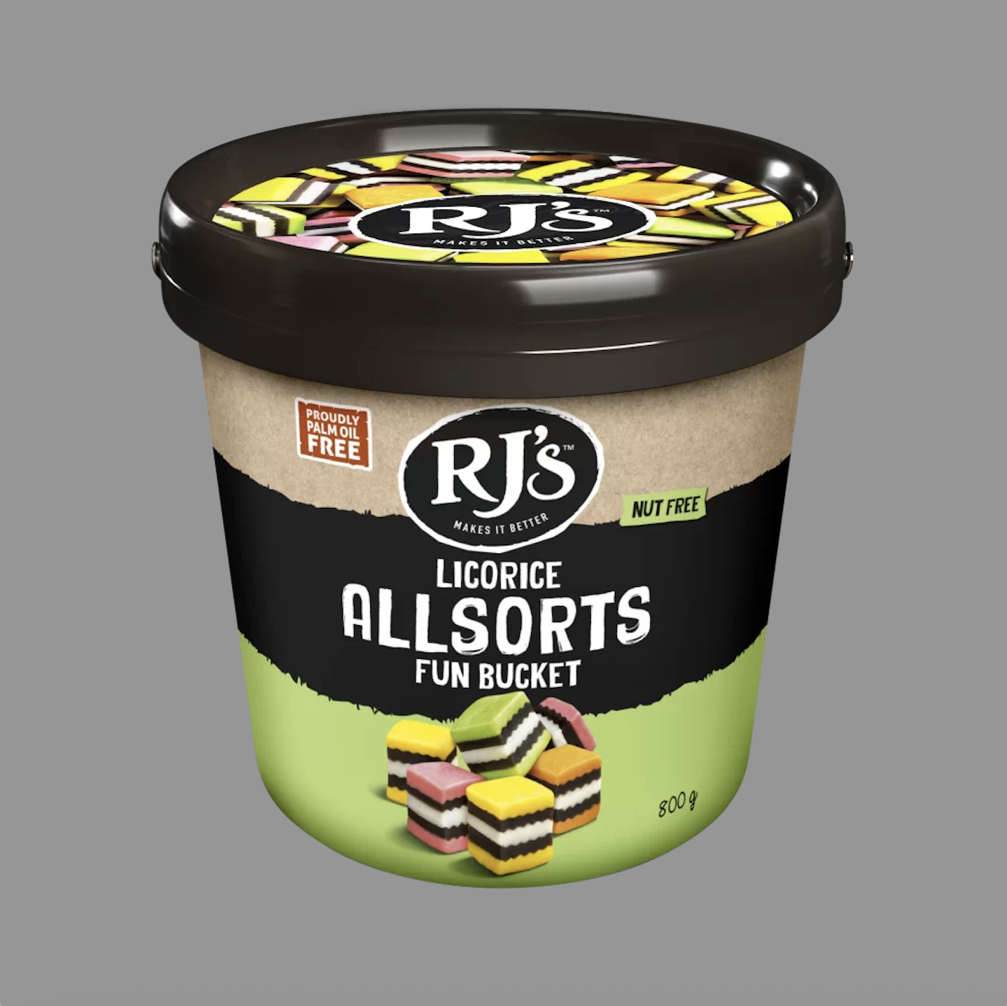 KẸO DẺO CAM THẢO ĐA SẮC RJ’s Licorice Smallsorts, KHÔNG HẠT Nut Free – KHÔNG DẦU CỌ Palm Oil Free, 180g