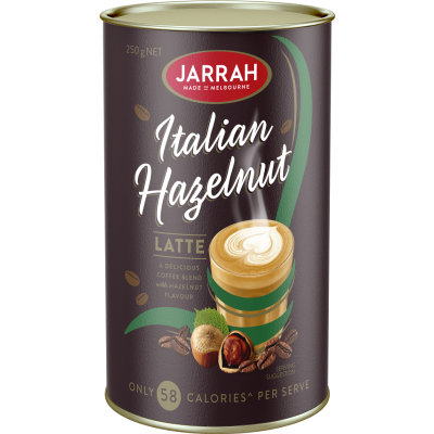 [Hàng Úc] BỘT CAFE Jarrah, Brazil Cafe - Italian Hazelnut Latte - Salted Caramel Latte - Swiss Cafe Mocha Coffee, 250g