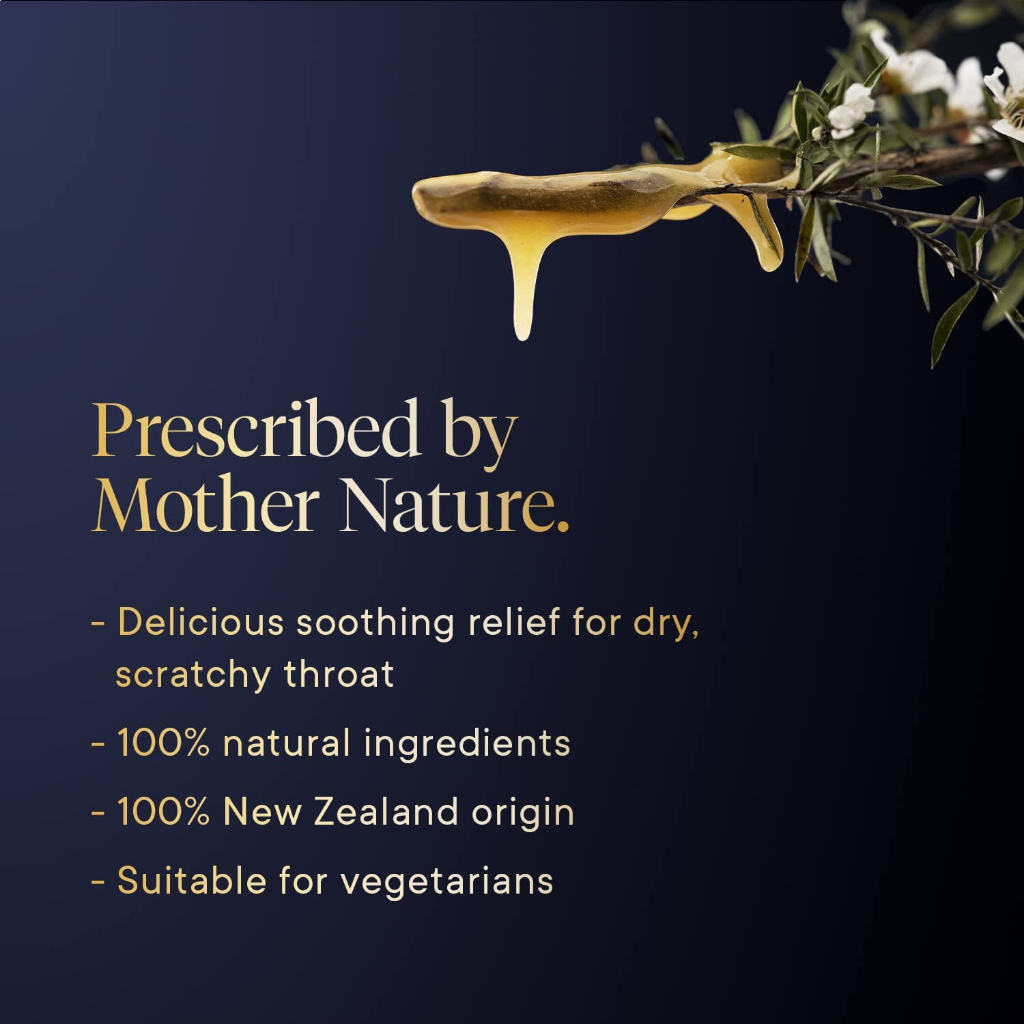 MIX 4 VIÊN KẸO NGẬM MẬT ONG MANUKA Health Honey Lozenges VỊ LÝ CHUA ĐEN (Blackcurrant), CHANH, GỪNG, KEO ONG (Propolis)