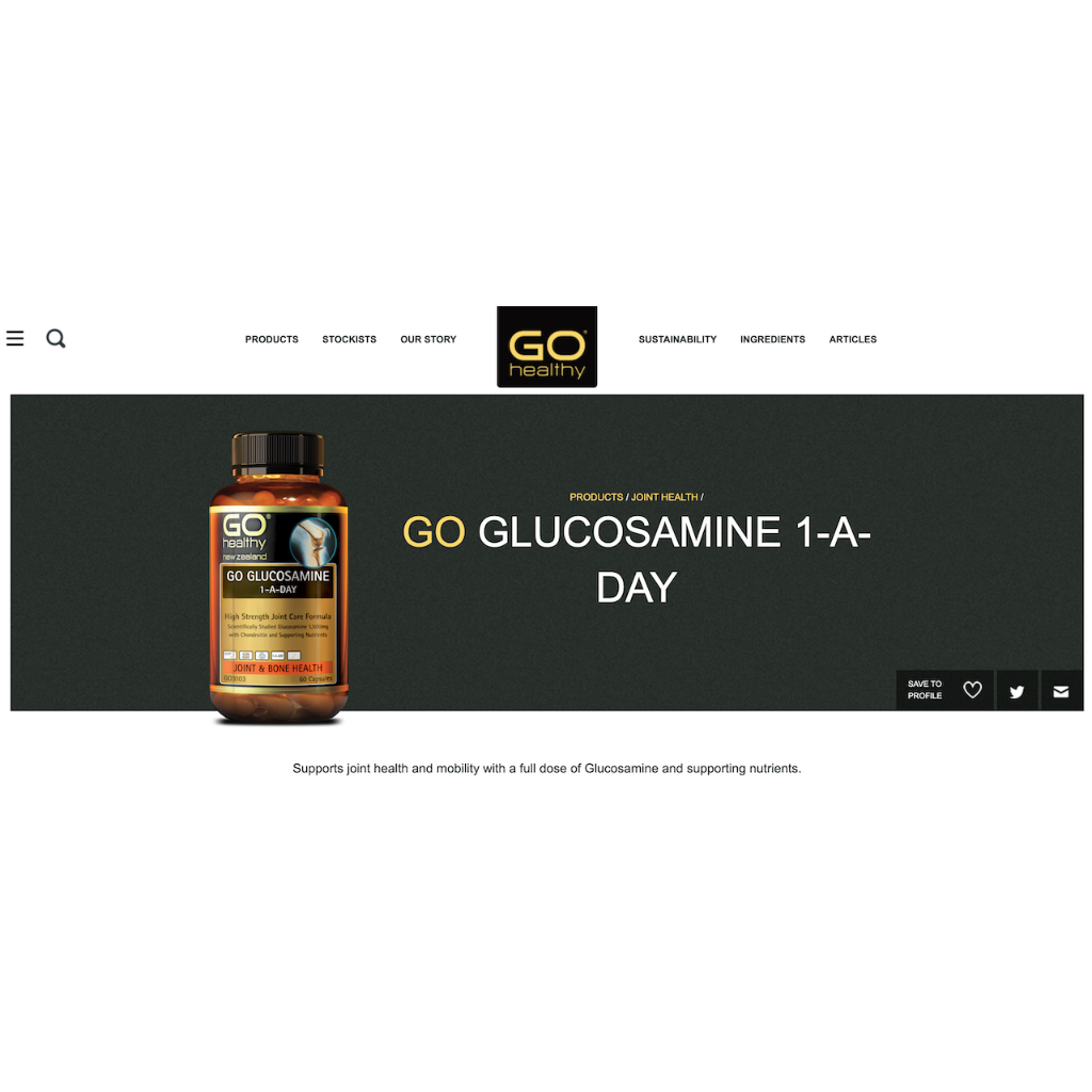 VIÊN UỐNG BỔ XƯƠNG KHỚP GO Healthy GO GLUCOSAMINE 1-A-DAY 1,500mg, Join & Bone Health, Non-GMO, GMP, New Zealand Made