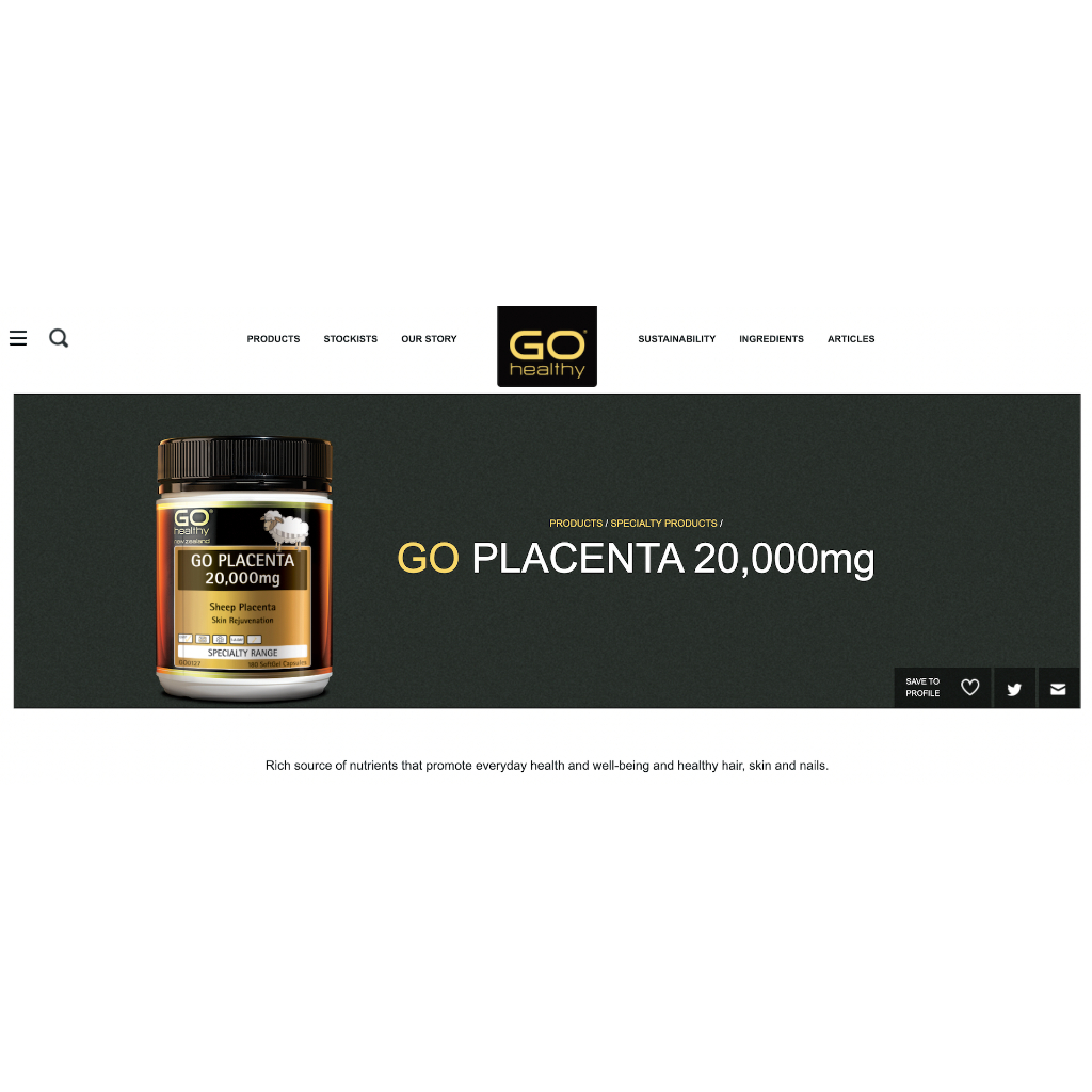 VIÊN UỐNG NHAU THAI CỪU GO Healthy Placenta 20,000mg, TĂNG MIỄN DỊCH, CHẬM LÃO HÓA, ĐẸP DA – MÓNG – TÓC