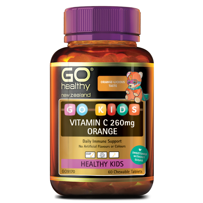KẸO DẺO NHAI VỊ CAM - BỔ SUNG VITAMIN C CHO TRẺ EM GO Healthy KIDS Orange 260mg