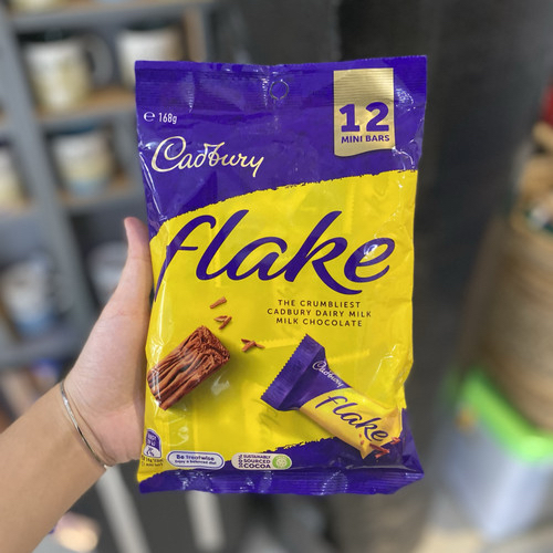 TÚI 12 THANH SOCOLA SỮA GIÒN Cadbury Flake Crumbliest Dairy Milk Chocolate, 168g (12 mini bars)