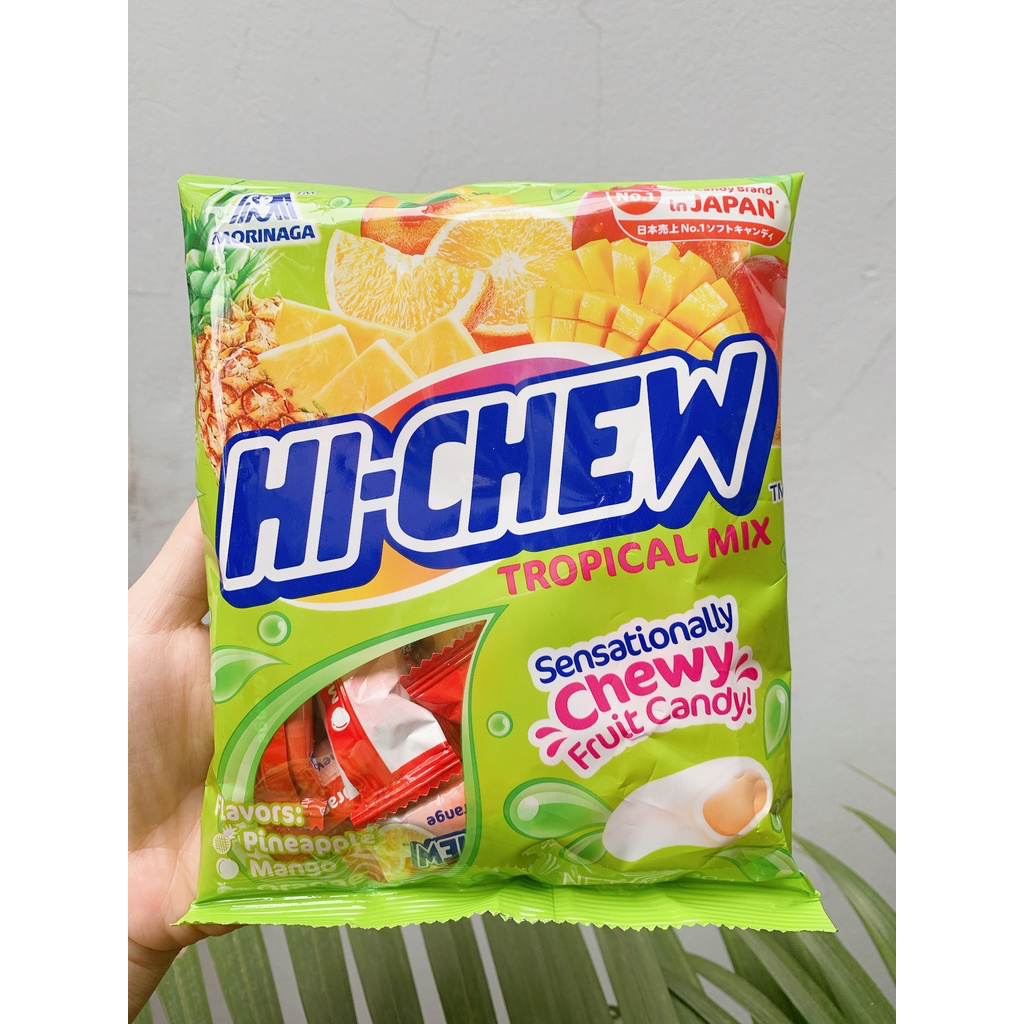 KẸO MỀM Morinaga Hi-Chew Tropical Mix Chewy Candy, Vị trái cây nhiệt đới THƠM – XOÀI – CAM, 100g