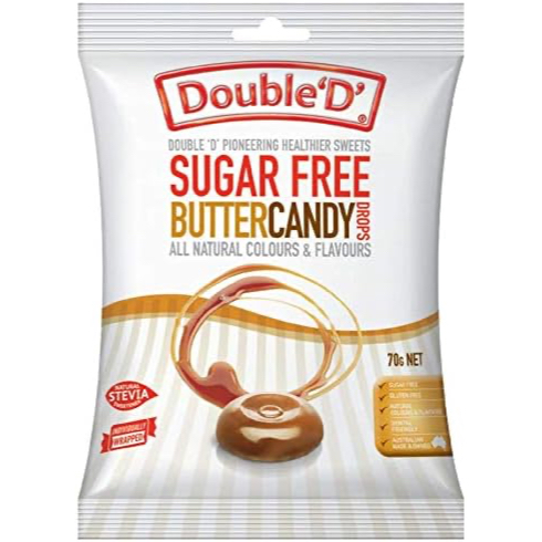 KẸO NGẬM TRÁI CÂY – KEM BƠ KHÔNG ĐƯỜNG Double ‘D’ Sugar Free FRUIT DROPS – BUTTER CREAM CANDY, 70KẸO NGẬM TRÁI CÂY – KEM