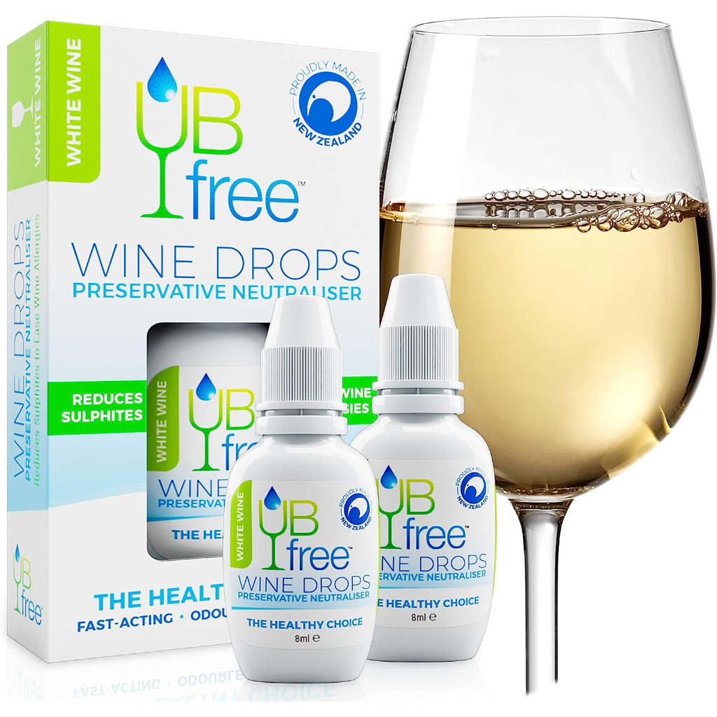 GIỌT GIẢI SULPHITES R. VANG TRẮNG UB Free White Wine Drops, Reduce Sulphites, 100% HỮU CƠ Organic, 8ml