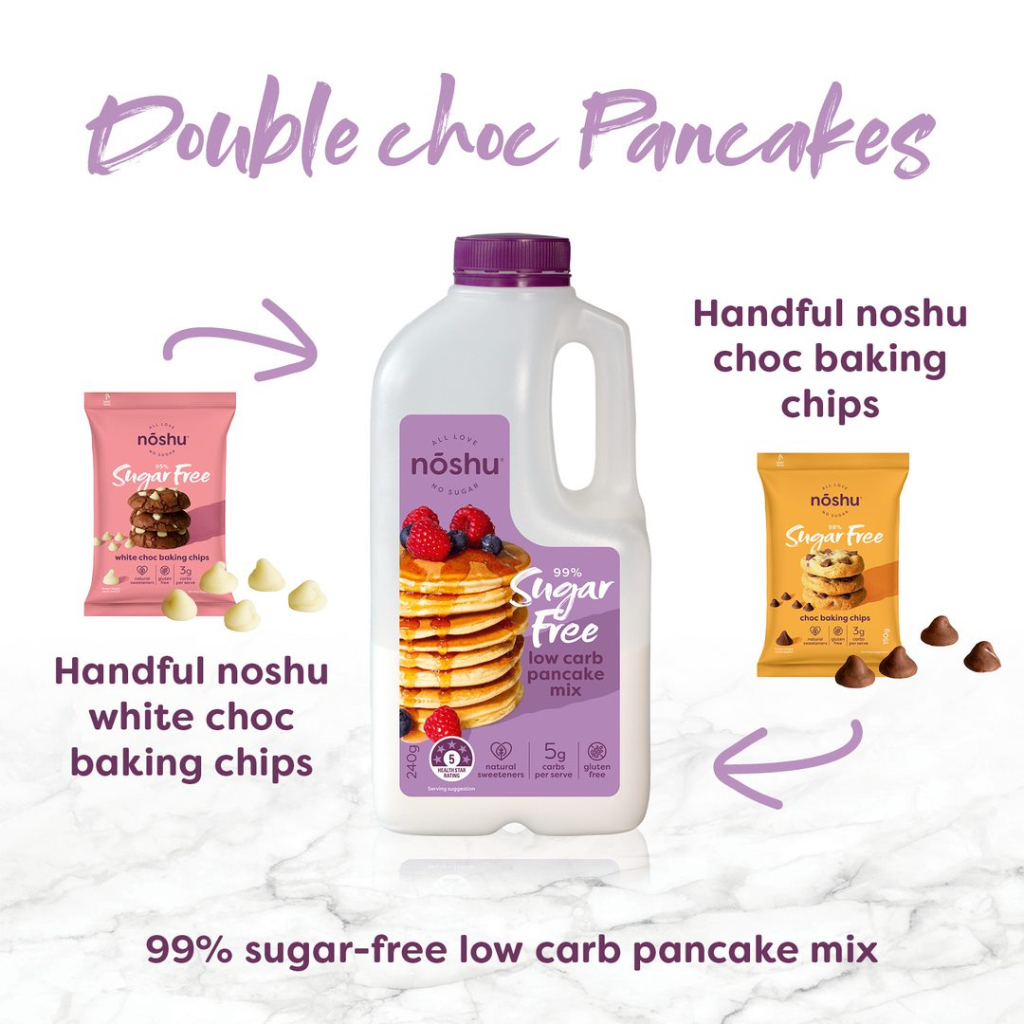 BỘT BÁNH PANCAKE ĂN KIÊNG LOW CARB - KHÔNG ĐƯỜNG Noshu Sugar Free Pancake Mix, Gluten Free, 240g