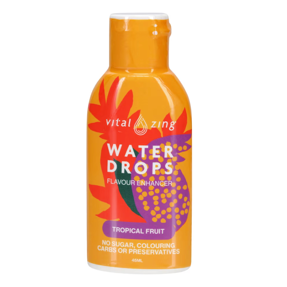 GIỌT NƯỚC TRÁI CÂY KHÔNG ĐƯỜNG Vital Zing Water Drops Flavour Enhancer, Tropical - Black Cherry - Tropical Fruit, 45ml