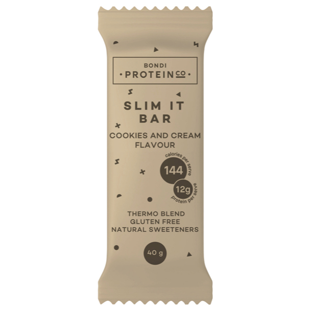 THANH ĂN VẶT BỔ SUNG ĐẠM WHEY - COOKIES & CREAM Bondi Protein Co - Slim It Bar, Gluten Free, Made in Australia, 40g
