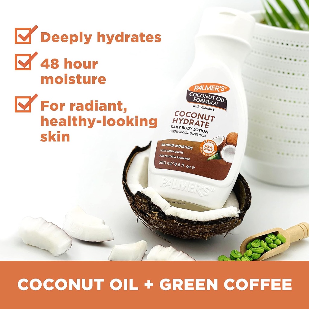 SỮA DƯỠNG ẨM SÂU - TRẺ DA SUỐT 48 TIẾNG, Vitamin E - Coconut Oil, Palmer's Body Lotion, Deeply Moisturizes Skin, 250ml