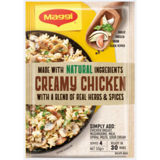 BỘT GIA VỊ GÀ Maggi Chicken, Apricot - Chasseur - Creamy - Chow Mein, THÀNH PHẦN TỰ NHIÊN Natural Ingredients