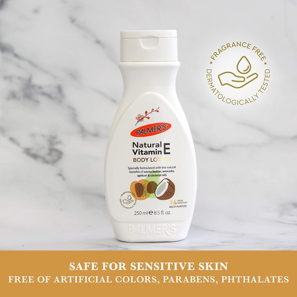 SỮA DƯỠNG ẨM Natural Vitamin E TỰ NHIÊN - TRẺ DA SUỐT 24 TIẾNG, Palmer's Body Lotion, Bơ Butter - Quả bơ Avocado, 250ml
