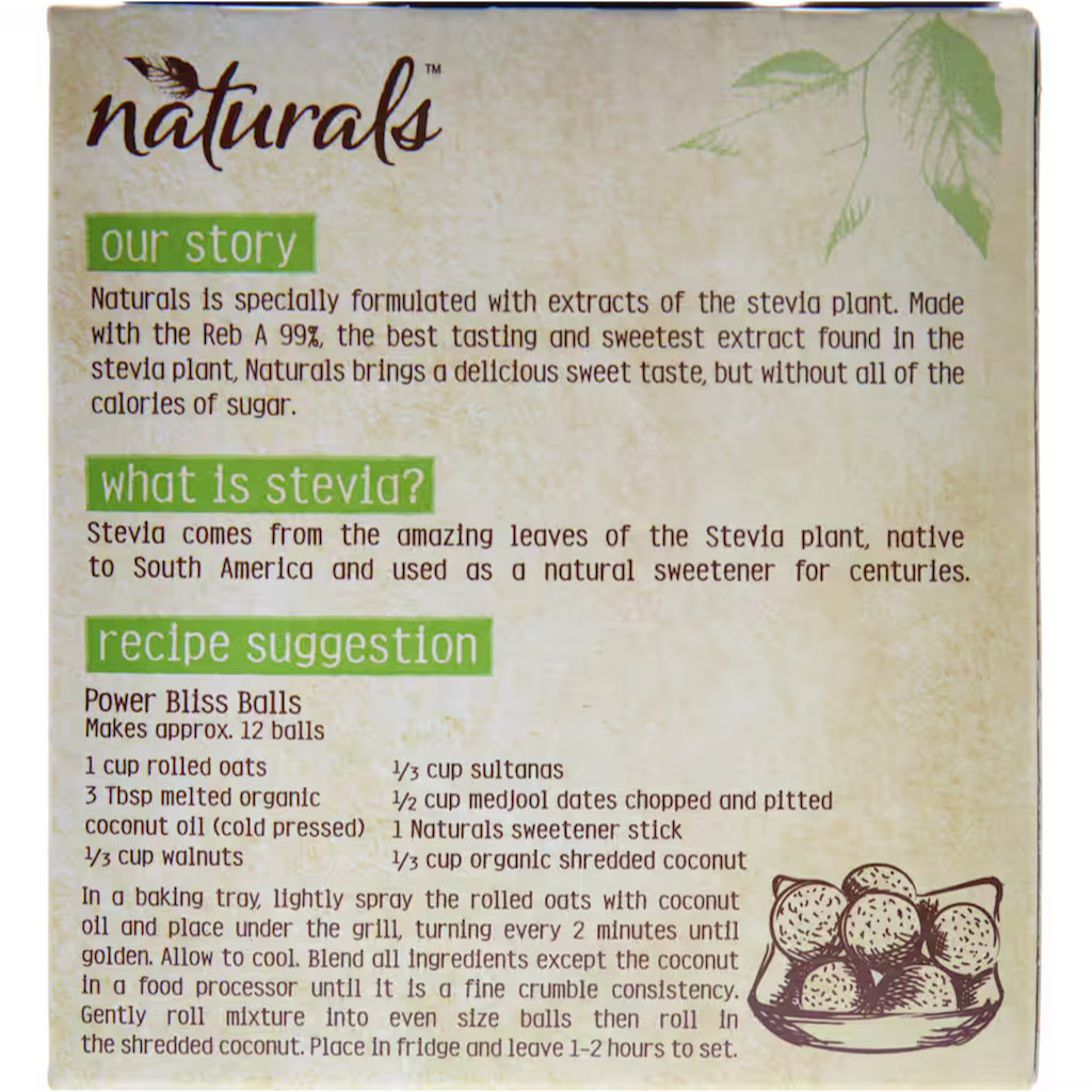 ĐƯỜNG ĂN KIÊNG Naturals Sugar Substitute Stevia Sticks, Non GMO, Gluten Free, 60g (40 gói)