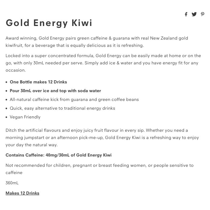 NƯỚC TĂNG LỰC CÔ ĐẶC QUARTERPAST Gold Energy Kiwi - THAY CAFE, ĐẠT 3 GIẢI THƯỞNG SẢN PHẨM NỔI BẬT, 360ml