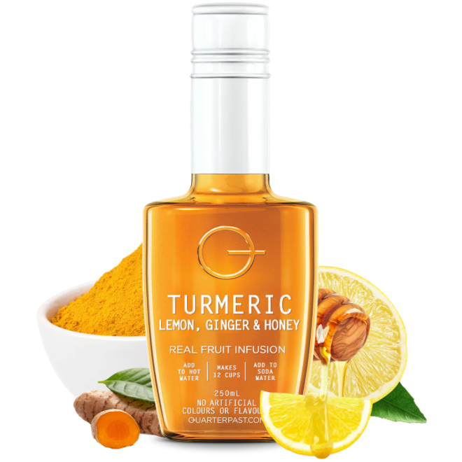 TRÀ / SODA TRÁI C Y QUARTERPAST Fruit Tea - Lemon / Turmeric / Hibiscus Ginger & Manuka Honey, 250m