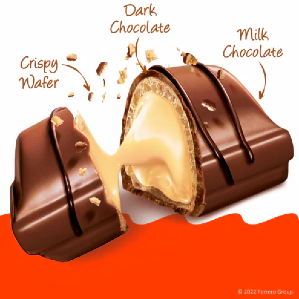 TÚI 18 BÁNH WAFER GIÒN - PHỦ SOCOLA SỮA - NHÂN KEM / HẠT DẺ Kinder Bueno Milk Chocolate – Hazelnut, 97g