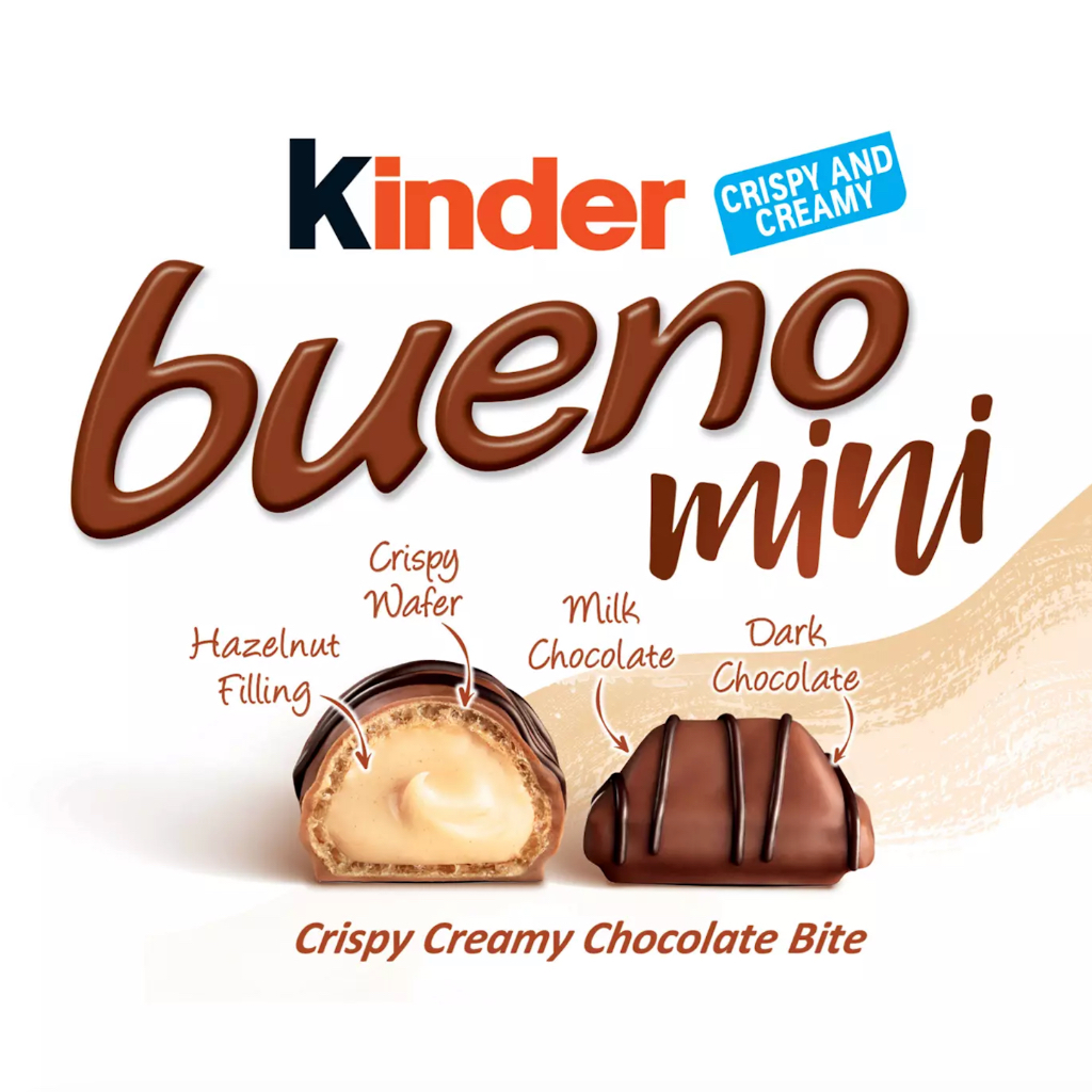 TÚI 18 BÁNH WAFER GIÒN - PHỦ SOCOLA SỮA - NHÂN KEM / HẠT DẺ Kinder Bueno Milk Chocolate – Hazelnut, 97g