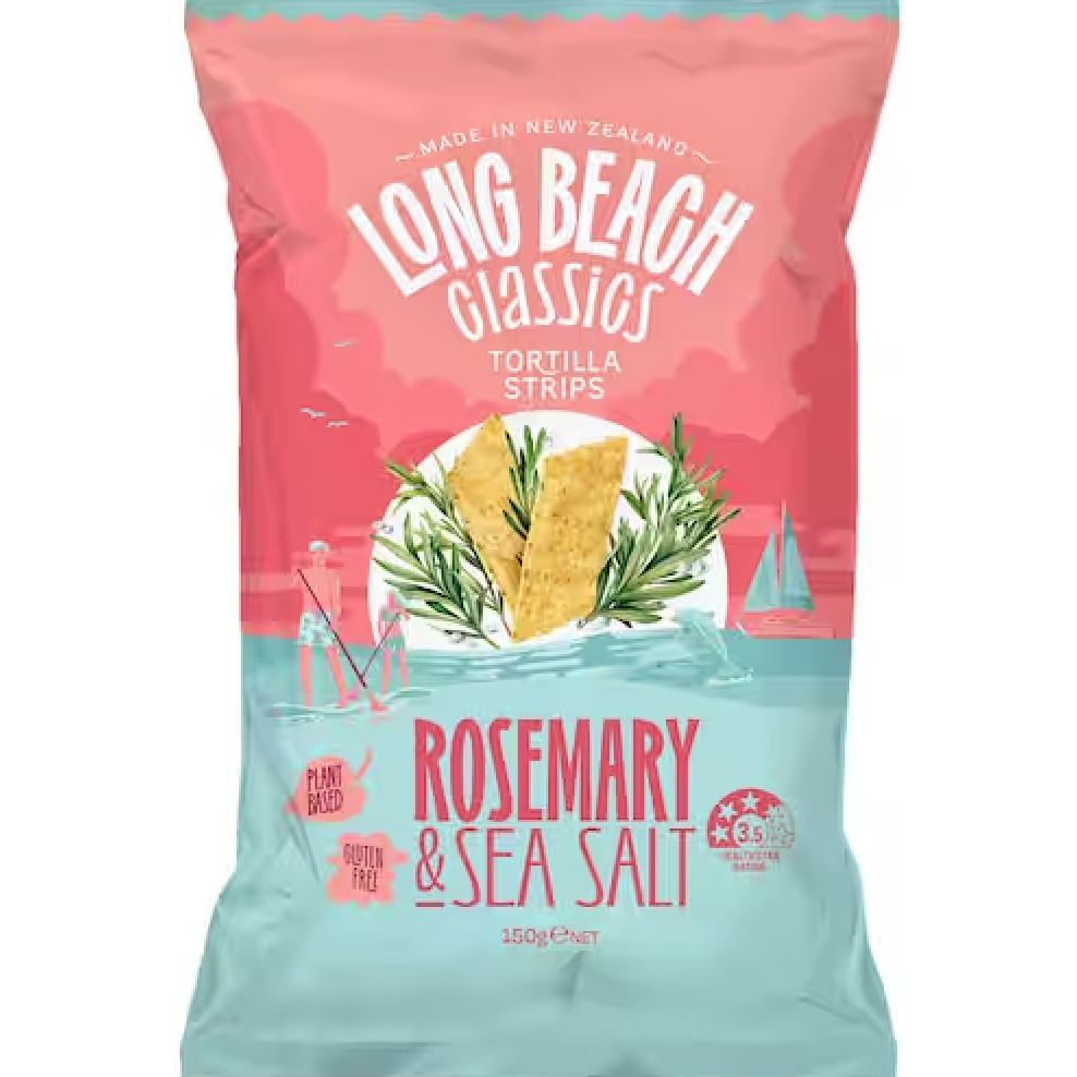 BÁNH TORTILLA GIÒN Long Beach Tortilla Chips Classics Rosemary & Sea Salt – HƯƠNG THẢO & MUỐI BIỂN, Non GMO, Glute Free