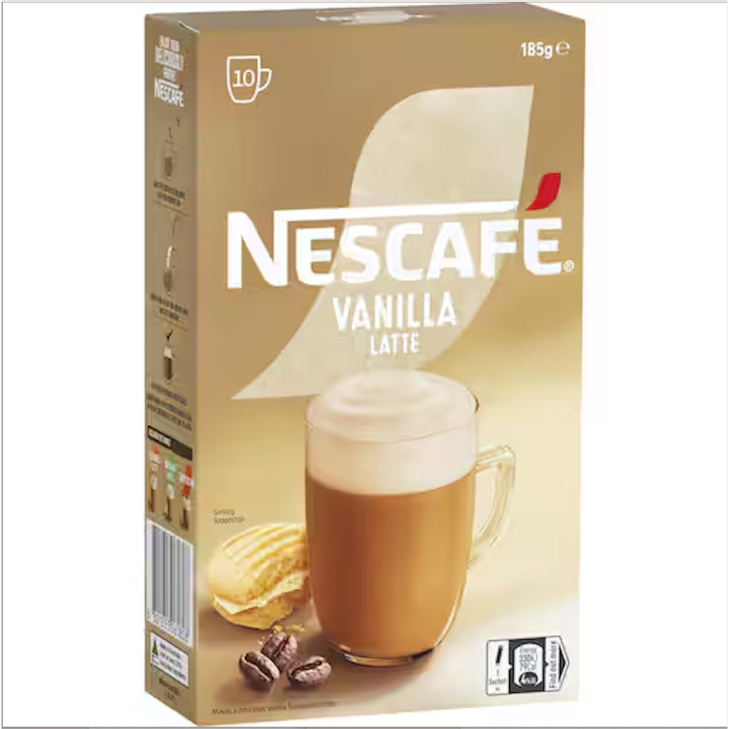 HỘP 10 GÓI Nescafe Cafe Menu Coffee Sachets Capuchino – Caramel – Hazelnut –  Mocha – Vanilla
