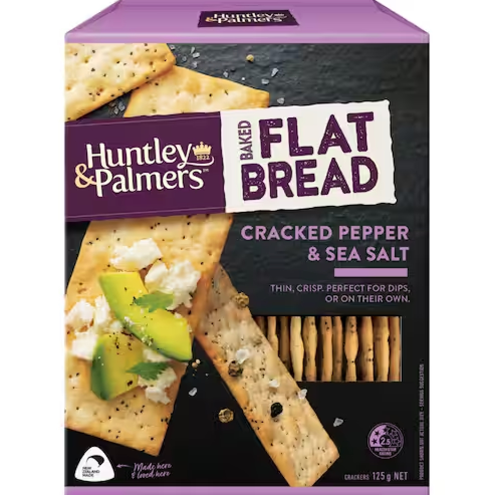 BÁNH QUY CRACKER DẸT NƯỚNG Huntley & Palmers Baked Flat Bread, 125g