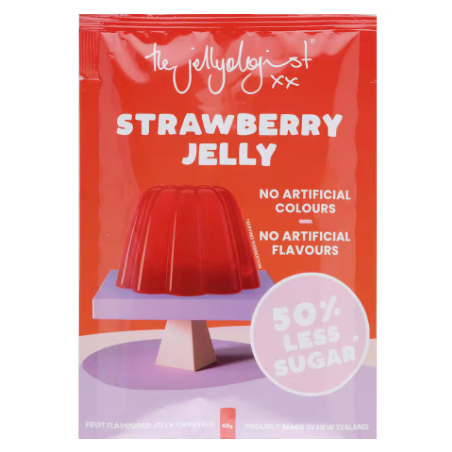 BỘT THẠCH RAU CÂU, The Jellyologist Jelly Crystals Classic FEIJOA, ÍT ĐƯỜNG 50% Less Sugar, Gluten Free, 45g