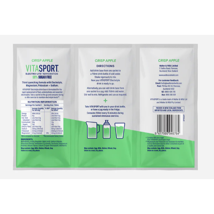 BỘT PHA BÙ NƯỚC - KHÔNG ĐƯỜNG Vitasport Electrolyte 99% Sugar Free, DƯA HẤU Watermelon - ĐÀO Peach - TÁO XANH Apple...
