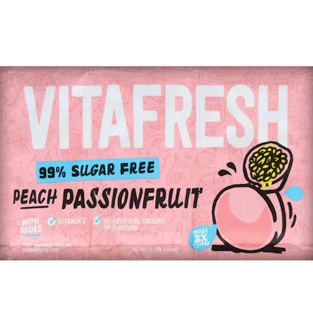 [Ăn kiêng] HỘP 3 GÓI BỘT PHA NƯỚC TRÁI CÂY ÍT ĐƯỜNG / KHÔNG ĐƯỜNG Vitafresh 40% Less Sugar - 99% Sugar Free, Vitamin C