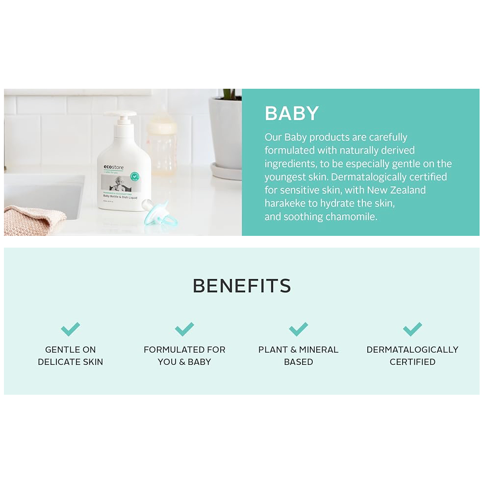 BỌT TẮM & GỘI CHO BÉ Ecostore Baby Body Wash & Shampoo Foaming, GE Free - Cruelty Free - ĐẠT KIỂM NGHIỆM DA LIỄU, 250ml