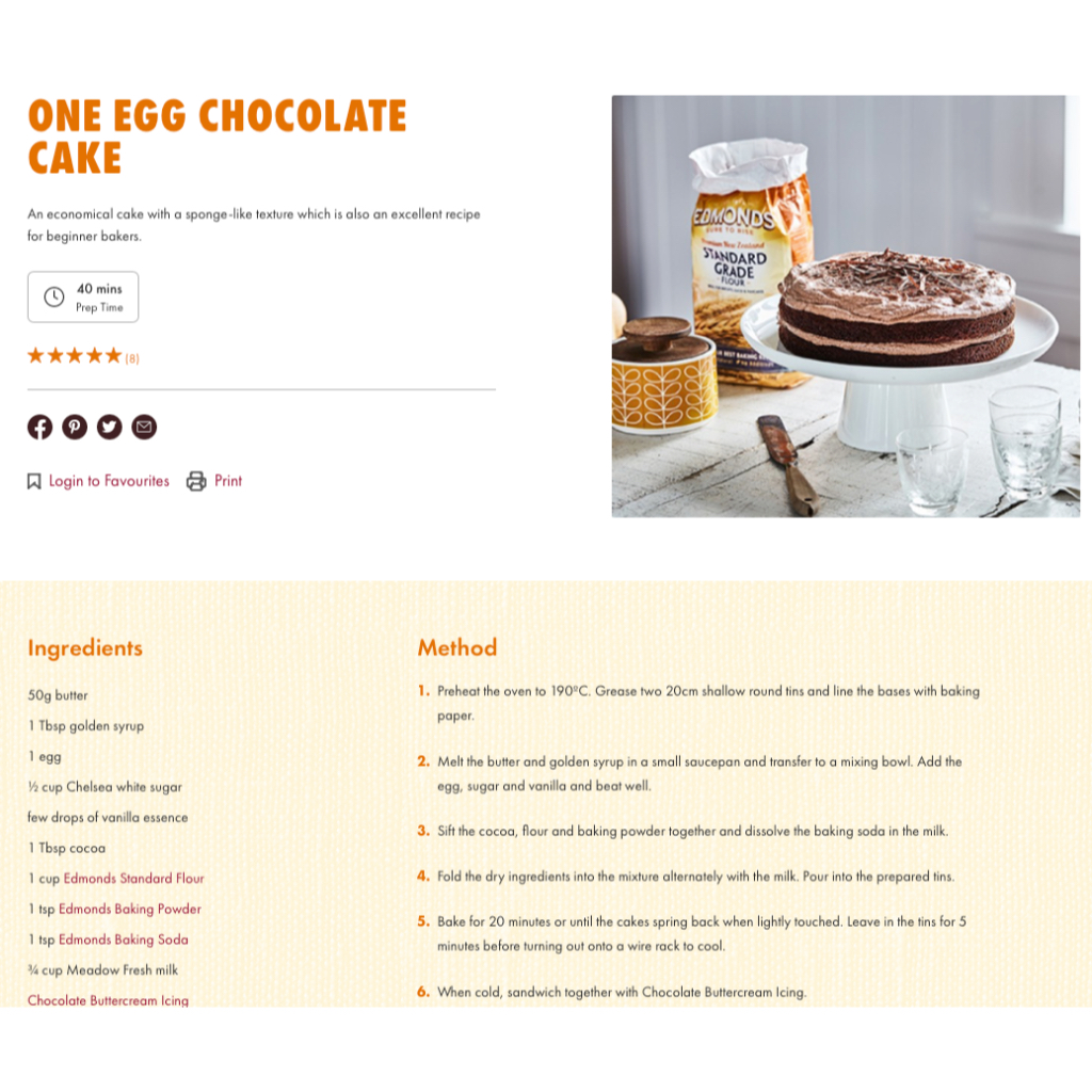 BỘT BÁNH TRUYỀN THỐNG Edmonds Classic Golden Butter / Moist Chocolate Cake Mix