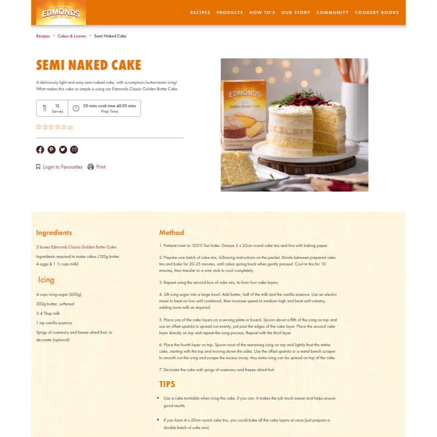 BỘT BÁNH TRUYỀN THỐNG Edmonds Classic Golden Butter / Moist Chocolate Cake Mix