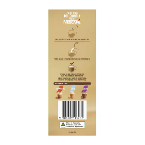 HỘP 26 GÓI CAFE Nescafe Coffee Sachets, Cappuccino Skim/Strong - Almond - Caramel - Hazelnut - Mocha - Vanilla - White