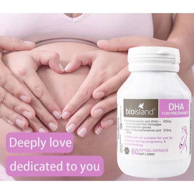 HŨ VIÊN NANG BỔ SUNG DHA CHO MẸ BẦU Bio Island DHA for Pregnancy Softgel Capsules