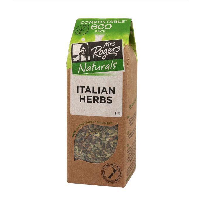 GIA VỊ MÓN Ý Mrs Rogers Naturals Tuscan Seasoning, TÚI PHÂN HỦY Compostable Eco Pack - 100% New Zealand Owned & Operated