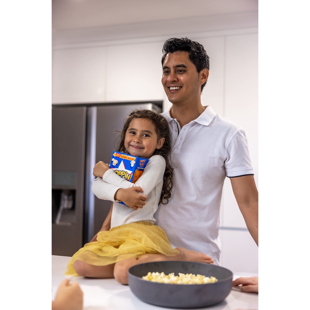 BẮP RANG BƠ LÒ VI SÓNG POPPIN Microwave Popcorn - Triple Butter Flavour, BẮP ÚC, 78% Whole Grain, Gluten Free, 100g