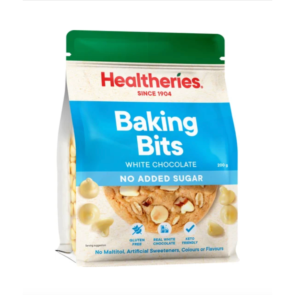 HẠT SOCOLA CHIP NƯỚNG BÁNH Healtheries Chocolate Bits, 99% KHÔNG ĐƯỜNG Sugar Free, New Zealand since 1904, 200g
