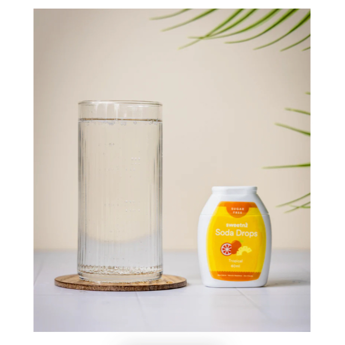 GIỌT PHA SODA KHÔNG ĐƯỜNG SweetNZ Soda Drops, CHANH Lemon Lime / TRÁI CÂY NHIỆT ĐỚI Tropical, 60ml