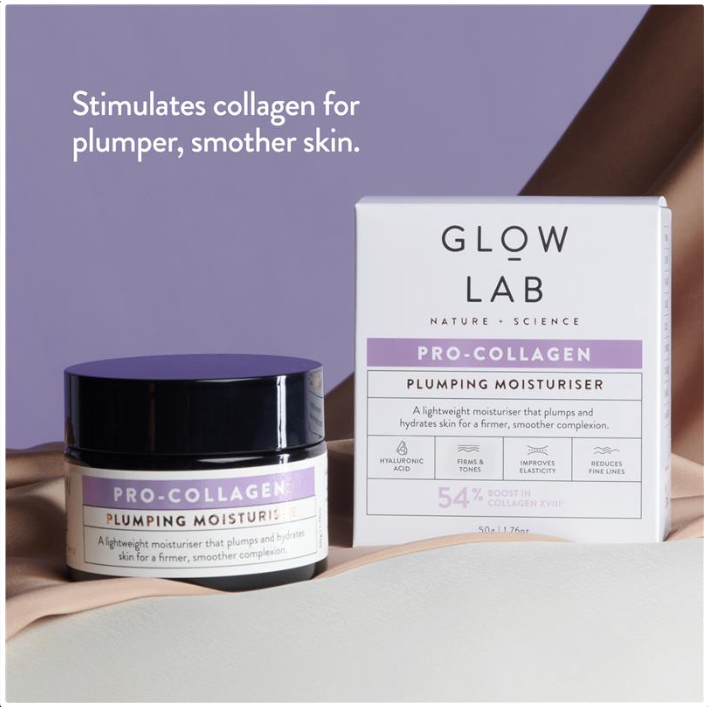 HỘP KEM DƯỠNG ĐÊM Glow Lab Plumping Moisturiser Pro-collagen, ẨM MUỢT, SĂN CHẮC, ĐỀU MÀU, 50g