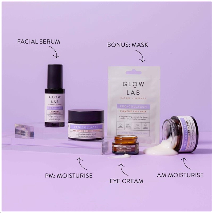 HỘP KEM DƯỠNG ĐÊM Glow Lab Plumping Moisturiser Pro-collagen, ẨM MUỢT, SĂN CHẮC, ĐỀU MÀU, 50g