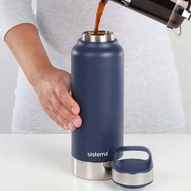 BÌNH GIỮ NHIỆT NÓNG & LẠNH Sistema Drink Bottle Dual Wall Stainless Steel, 2 LỚP THÉP KHÔNG RỈ, 1L