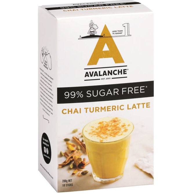 HỘP 10 GÓI CÀ PHÊ AVALANCHE Coffee Sticks, 99% KHÔNG ĐƯỜNG Sugar Free, Caramel Latte / Hazelnut Latte, 160g