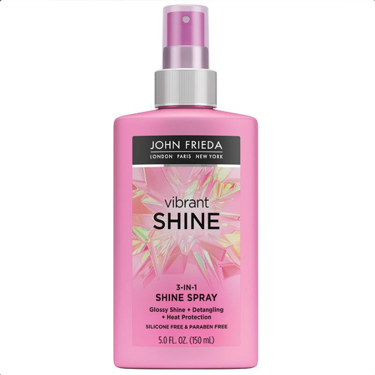 XỊT BÓNG 3 TRONG 1 John Frieda Vibrant Shine Spray, MƯỢT - GỠ RỐI - BẢO VỆ TÓC KHỎI NHIỆT, 150ml