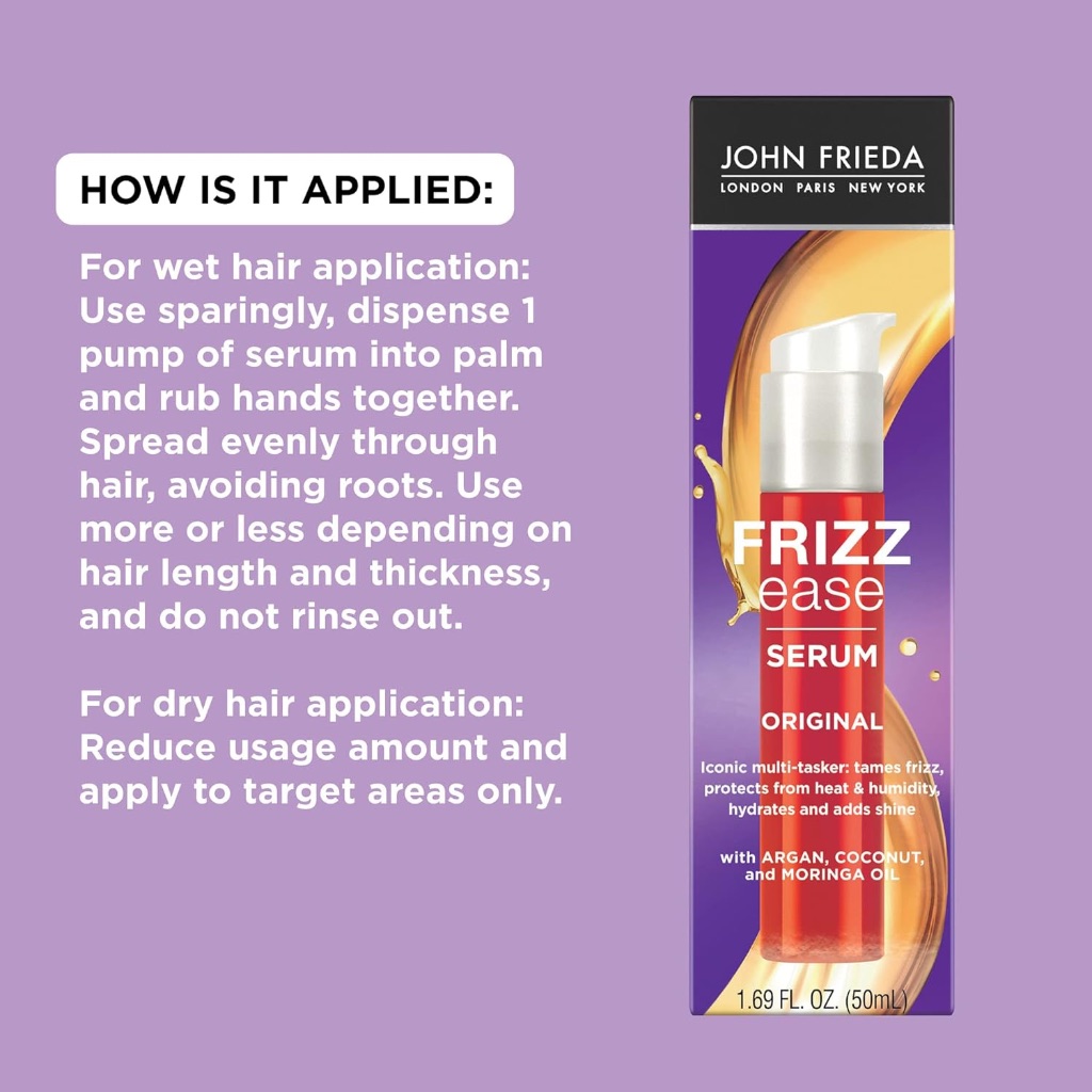 SERUM CHỐNG XÙ TÓC - Bảo vệ & Dưỡng mượt John Frieda Frizz Ease Original Formula Hair Serum, 50ml