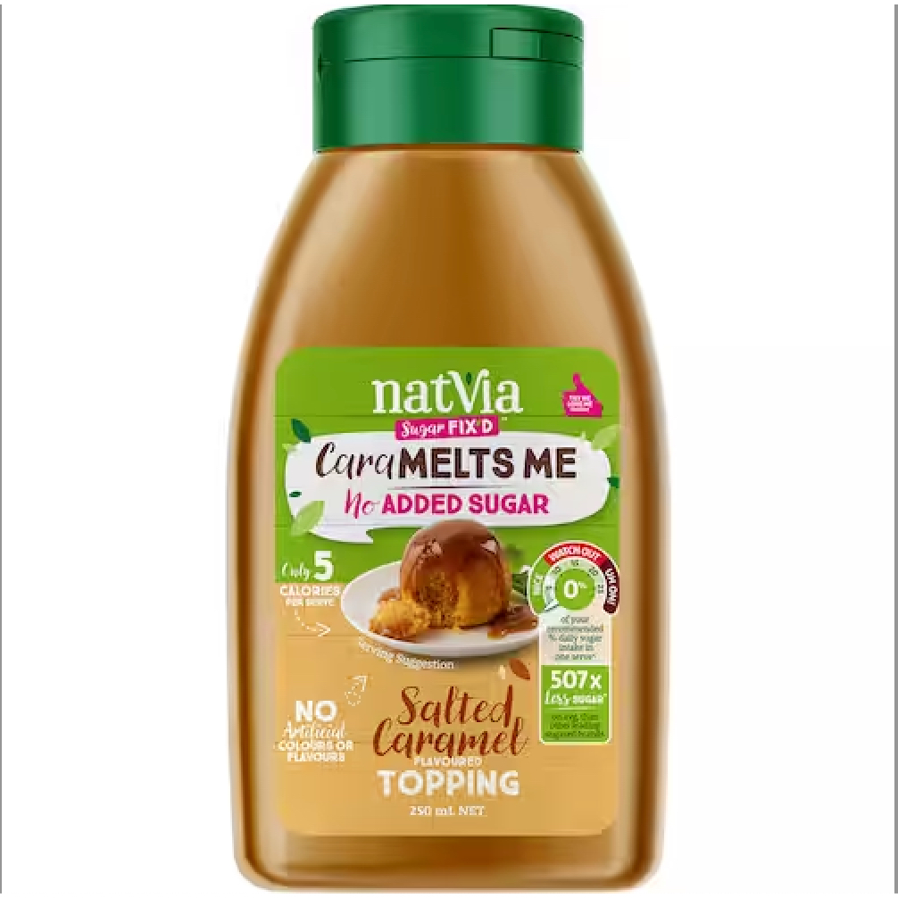 SỐT CARAMEL MUỐI KHÔNG ĐƯỜNG Natvia Salted Caramel Topping, No Added Sugar, 250ml
