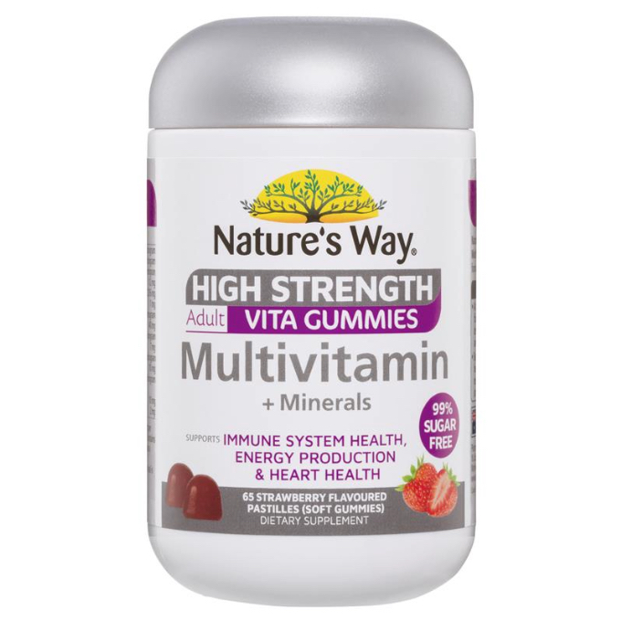 HŨ 65 VIÊN ĐA VITAMIN & KHOÁNG CHẤT - KẸO DẺO KHÔNG ĐƯỜNG Nature's Way Adult Vita Gummies Multivitamin