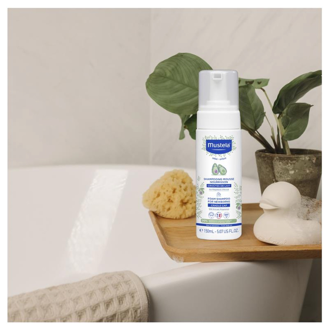 BỌT GỘI ĐẦU TRẺ SƠ SINH Mustela Newborn Foam Shampoo, 99% TỰ NHIÊN, 150ml