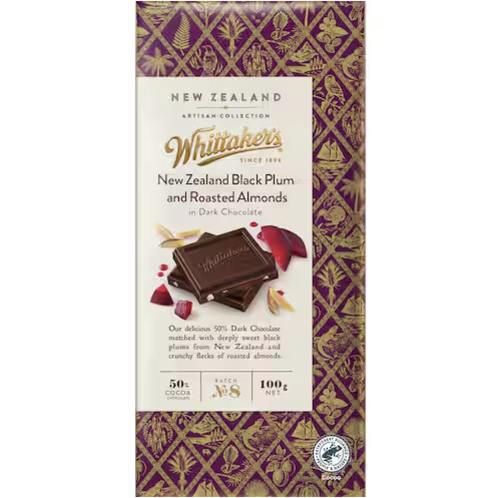 THANH SOCOLA Whittakers Artisan Collection Chocolate, Supreme Coffee / Ginger Mandarin / Plum Almond