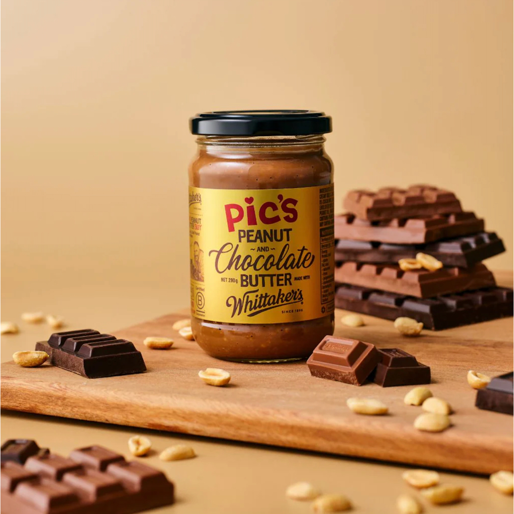 BƠ Socola Whittakers & Đậu phộng Pic's Peanut & Chocolate Butter, Gluten Free, 290g