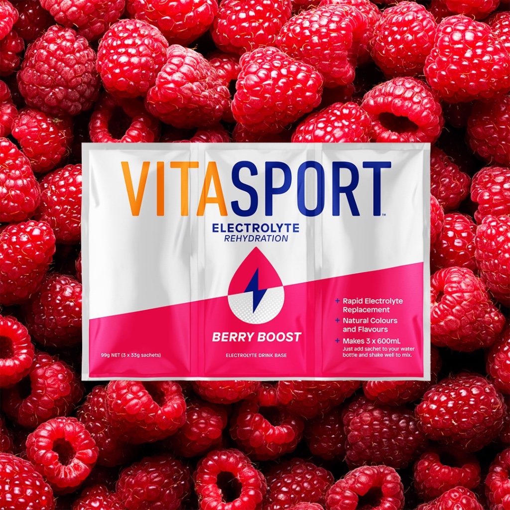 XẤP 3 GÓI BỘT PHA BÙ NƯỚC - Vitasport Electrolyte Drink Mix, Orange/Blackcurrant/Berry/Lemon,99g
