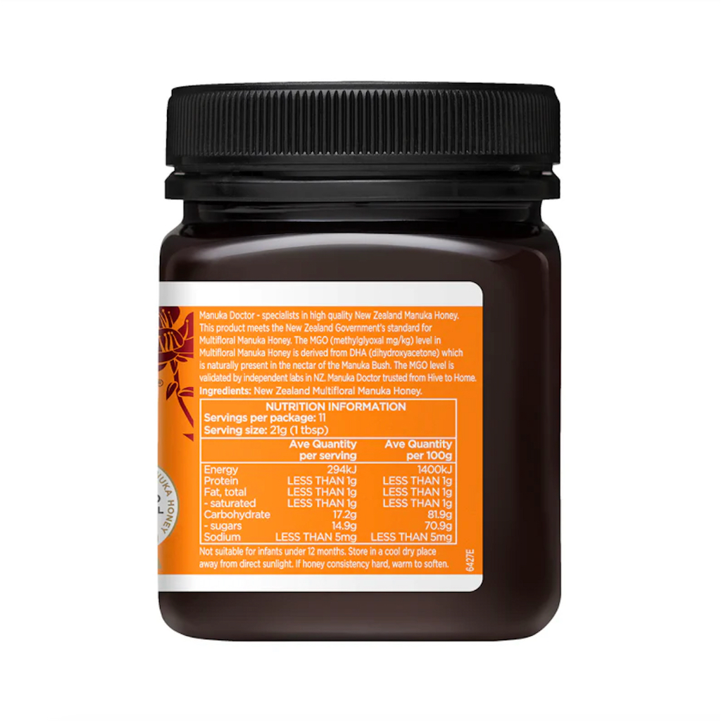 HŨ MẬT ONG MGO 40+ MANUKA DOCTOR Multifloral Manuka Honey, 250g - 500g