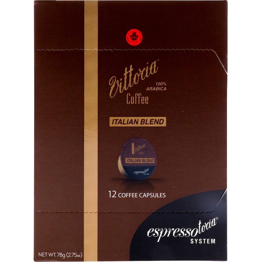 HỘP 12 CAFE VIÊN NÉN DÙNG MÁY PHA Espresso Vittoria Coffee Pods, 100% ARABICA, 78g